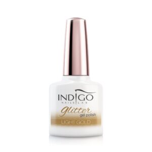 Light Gold Glitter – gelinis lakas 7 ml - Image 1