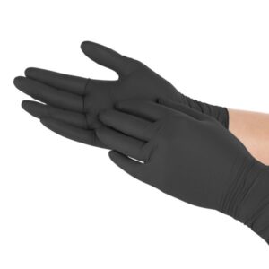 Nitrilinės pirštinės be pudros Premium Black L - Image 1