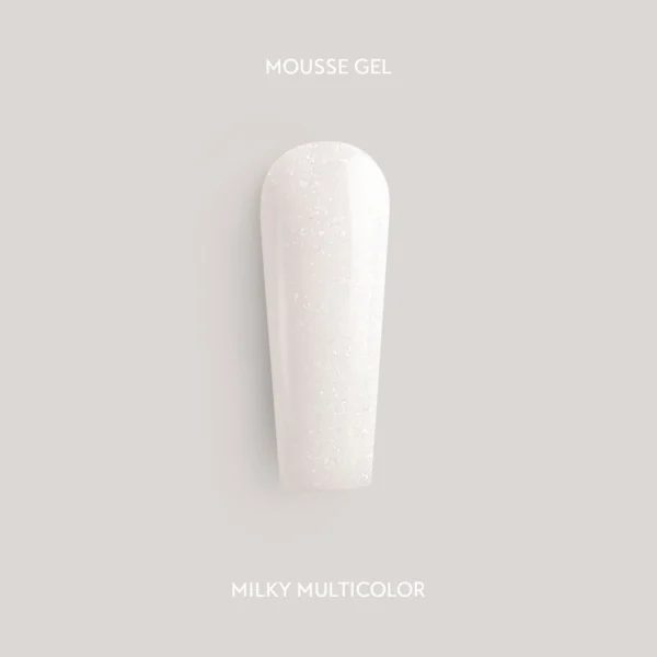 Milky Multicolor – savaime išsilyginantis mousse gelis 15 ml
